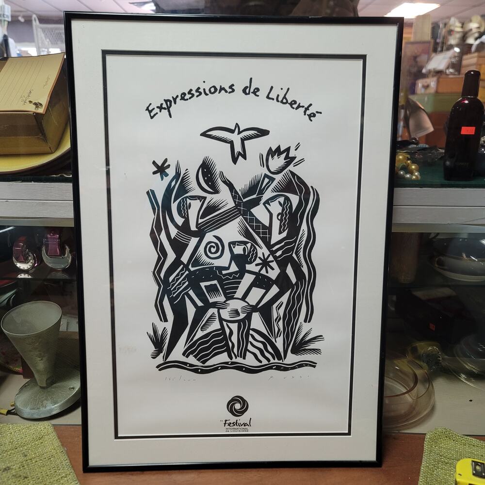Expressions de liberte'  Russi Print Frame Black White 185/200 FREEDOM SPEECH